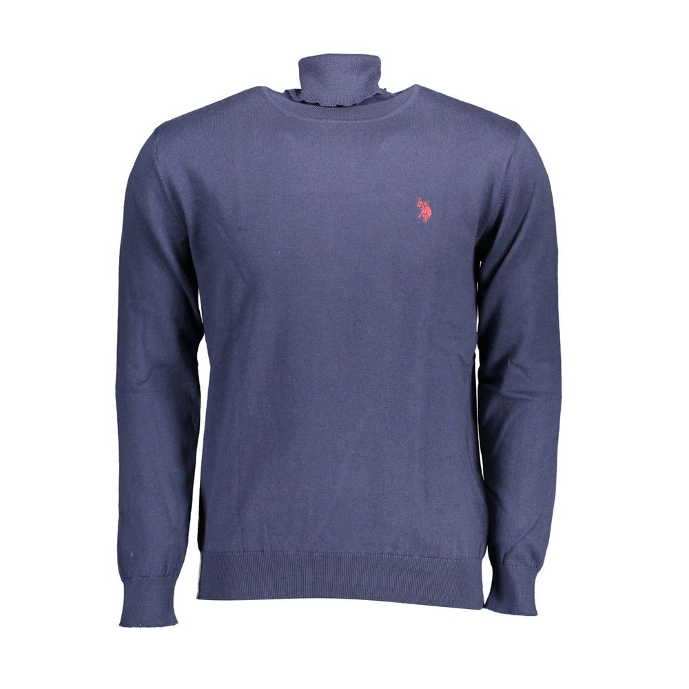 Sweater by U.S. POLO ASSN. for men in cotton blue showcases an masterful silhouette, artfully detailed with a masterful turtle high-collar neckline and long-sleeve for a sophisticated, premium finish.