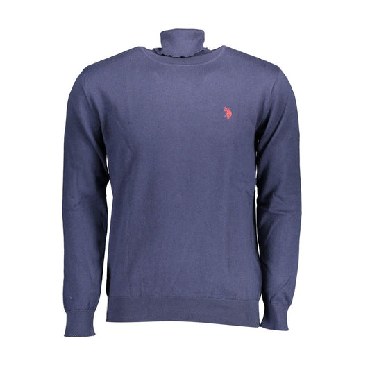 Sweater by U.S. POLO ASSN. for men in cotton blue showcases an masterful silhouette, artfully detailed with a masterful turtle high-collar neckline and long-sleeve for a sophisticated, premium finish.