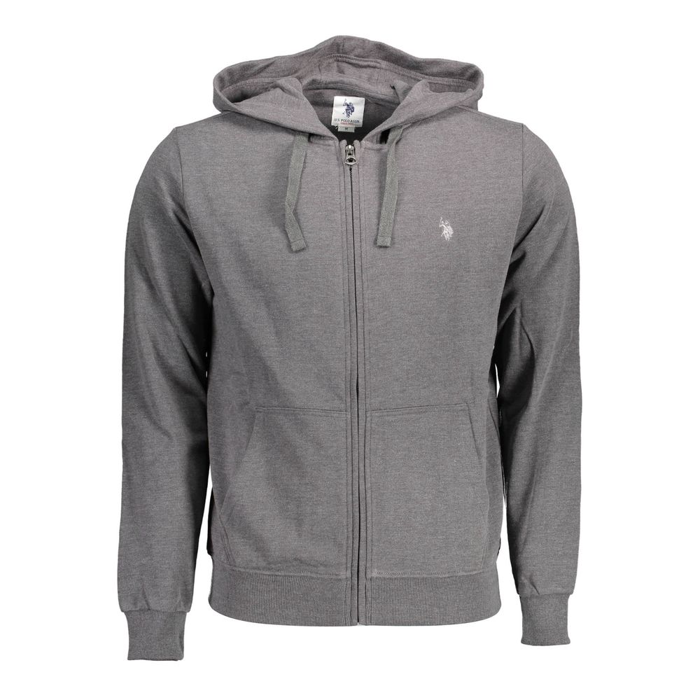 Hooded Sweatshirt Sweater by U.S. POLO ASSN. for men in cotton gray features an polished silhouette, showcasing refined and a sophisticated hooded neckline for a truly polished finish.