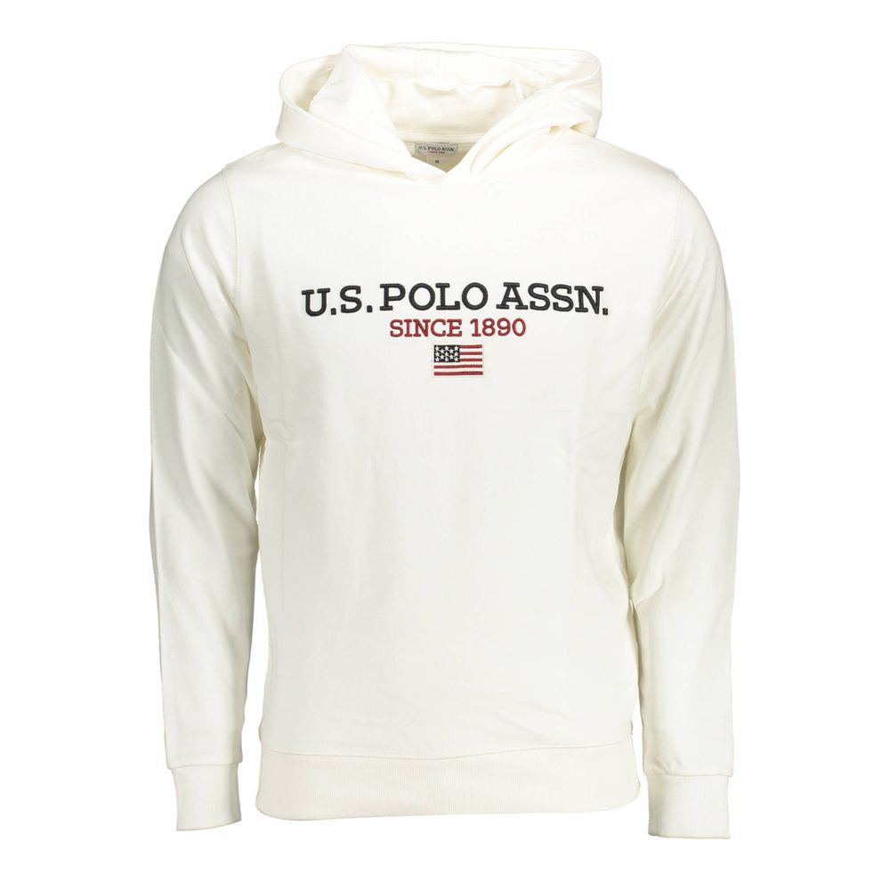 Hooded Sweatshirt Sweater by U.S. POLO ASSN. for men in cotton white showcases a downtown chic silhouette, artfully finished with a downtown chic hooded neckline and for a sophisticated, high-end look.