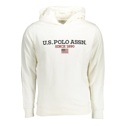 Hooded Sweatshirt Sweater by U.S. POLO ASSN. for men in cotton white showcases a downtown chic silhouette, artfully finished with a downtown chic hooded neckline and for a sophisticated, high-end look.