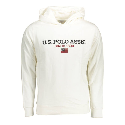 Hooded Sweatshirt Sweater by U.S. POLO ASSN. for men in cotton white showcases a downtown chic silhouette, artfully finished with a downtown chic hooded neckline and for a sophisticated, high-end look.