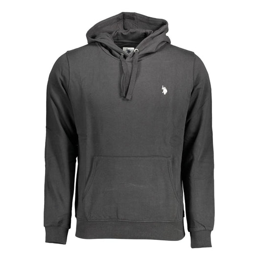 Hooded Sweatshirt Sweater by U.S. POLO ASSN. for men in cotton black features an tactile silhouette, showcasing a sophisticated hooded neckline and tactile for a refined finish.