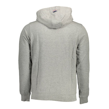 Hooded Sweatshirt Sweater by U.S. POLO ASSN. for men in cotton gray features an tactile silhouette, showcasing a sophisticated hooded neckline and tactile for a refined finish.