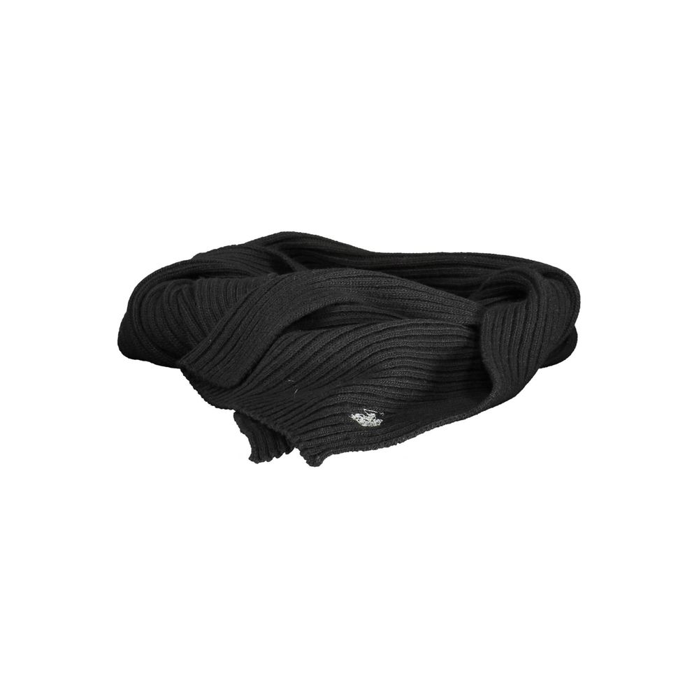 Scarf by U.S. POLO ASSN. for men in wool black presents a ethereal silhouette, artfully capturing the sophisticated design and premium aesthetic of the Wool Scarf.