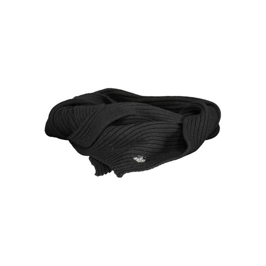 Scarf by U.S. POLO ASSN. for men in wool black presents a ethereal silhouette, artfully capturing the sophisticated design and premium aesthetic of the Wool Scarf.