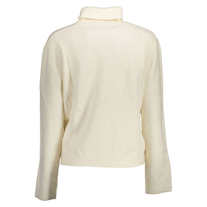 Sweater by U.S. POLO ASSN. for women in nylon white showcases a downtown chic silhouette, artfully finished with a downtown chic turtle neckline and for a sophisticated, high-end look.