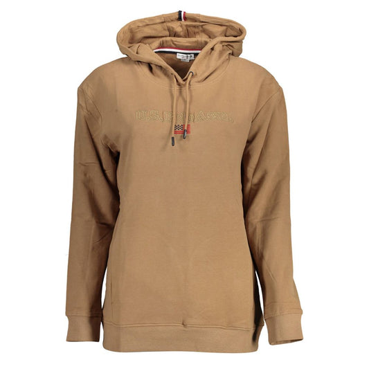 Hooded Sweatshirt Sweater by U.S. POLO ASSN. for women in cotton brown showcases a downtown chic silhouette, artfully finished with a downtown chic hooded neckline and for a sophisticated, high-end look.