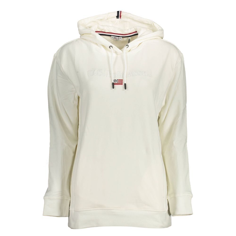 Hooded Sweatshirt Sweater by U.S. POLO ASSN. for women in cotton white showcases a discreet silhouette, finished with a discreet hooded neckline and for a discreet look.