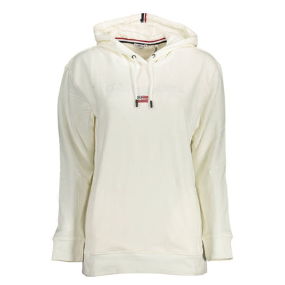Hooded Sweatshirt Sweater by U.S. POLO ASSN. for women in cotton white showcases a discreet silhouette, finished with a discreet hooded neckline and for a discreet look.