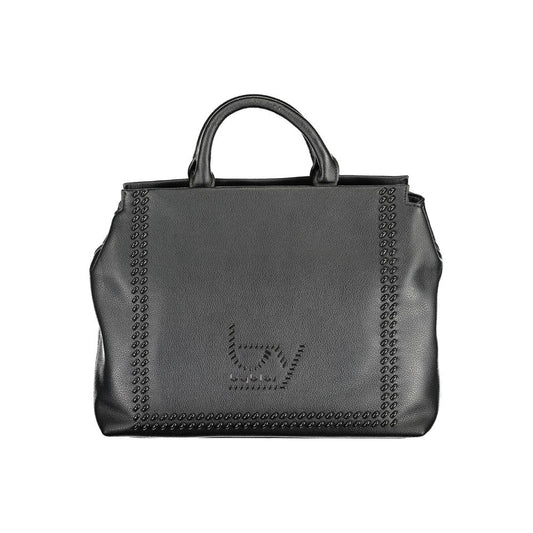Shoulder Convertible Handbag by BYBLOS for women in faux grained leather black features an exquisite silhouette, showcasing a secure , ample built-in-compartments, document-holder & internal-pockets, and exquisite shoulder-strap, adjustable-strap & handle for a sophisticated finish.