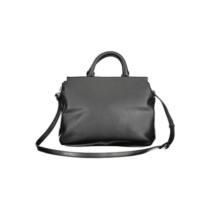 Shoulder Convertible Handbag by BYBLOS for women in faux grained leather black presents a enviable design with a secure , ample built-in-compartments, document-holder & internal-pockets, and versatile shoulder-strap, adjustable-strap & handle for a sophisticated look.