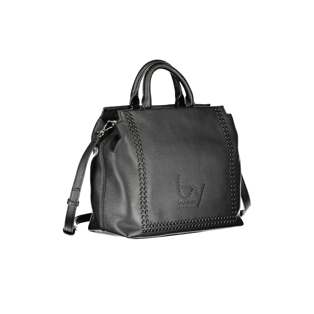 Shoulder Convertible Handbag by BYBLOS for women in faux grained leather black features an exquisite silhouette, showcasing a secure , ample built-in-compartments, document-holder & internal-pockets, and exquisite shoulder-strap, adjustable-strap & handle for a sophisticated finish.