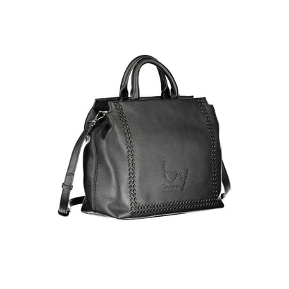 Shoulder Convertible Handbag by BYBLOS for women in faux grained leather black features an exquisite silhouette, showcasing a secure , ample built-in-compartments, document-holder & internal-pockets, and exquisite shoulder-strap, adjustable-strap & handle for a sophisticated finish.