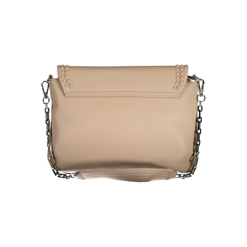 Shoulder Convertible Handbag by BYBLOS for women in polyethylene faux leather beige features an exquisite silhouette, showcasing a secure snap, ample internal-pockets, and versatile shoulder-strap, adjustable-strap, detachable-strap & handle for exquisite style.