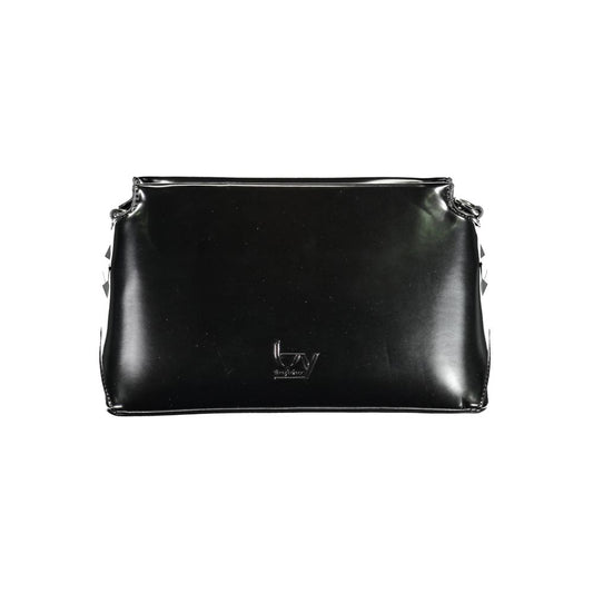 Crossbody Convertible Handbag by BYBLOS for women in polyethylene faux patent leather black & print features a exquisite silhouette with a secure zipper, ample document-holder & internal-pockets, and versatile crossbody-strap & adjustable-strap for a exquisite look.