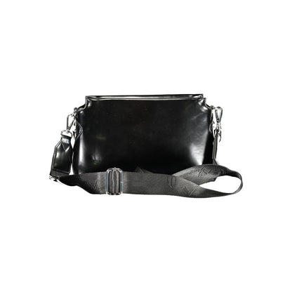 Crossbody Convertible Handbag by BYBLOS for women in polyethylene faux patent leather black & print presents a exquisite silhouette, showcasing a secure zipper and organized document-holder & internal-pockets with versatile crossbody-strap & adjustable-strap.
