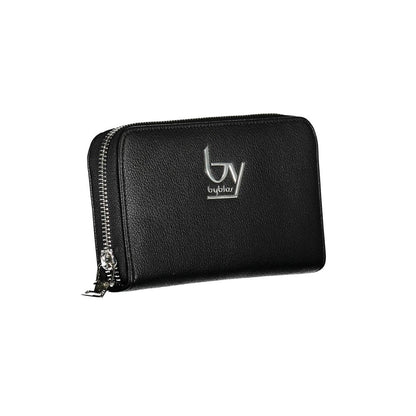 Cardholder Wallet by BYBLOS for women in faux grained leather black presents a refined silhouette, artfully capturing the essence of the Faux Grained Leather Cardholder Wallet design with sophisticated card-organization coin-purse for a refined look.