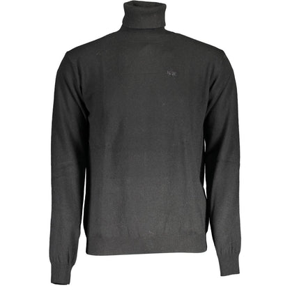Sweater by La Martina for men in wool black features an polished silhouette, showcasing refined long-sleeve and a sophisticated turtle neckline for a truly polished finish.