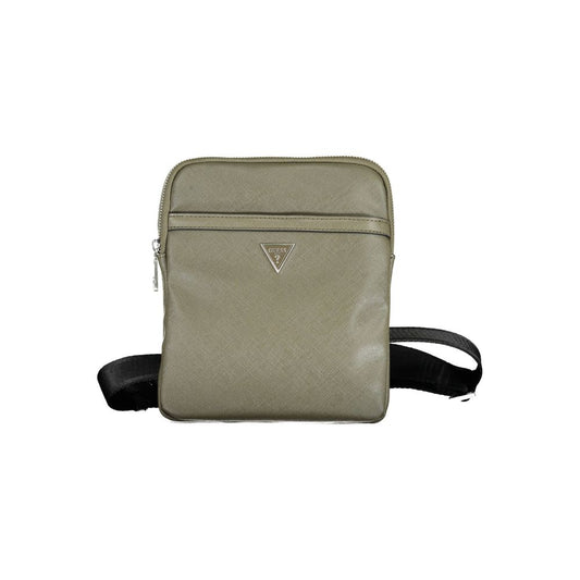 Shoulder Bag by Guess Jeans for men in nylon green features an effortlessly chic silhouette with a secure zipper, ample external-pockets, internal-pockets & cardholder, and versatile shoulder-strap & adjustable-strap for effortlessly chic everyday luxury.