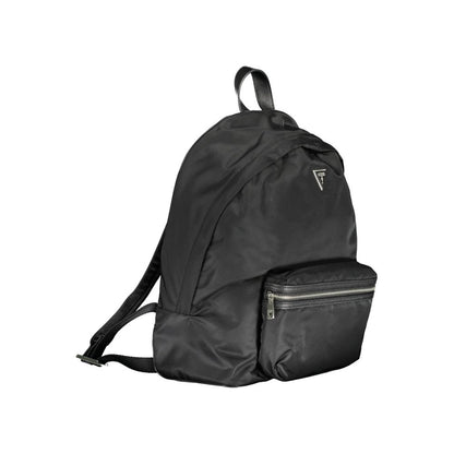 Backpack by Guess Jeans for men in nylon black features an stately silhouette from the Nylon Backpack range, with a secure zipper, ample external-pockets, internal-pockets & laptop-compartment, and versatile handle, backpack-strap & adjustable-strap.