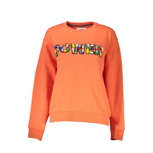 Sweatshirt Sweater by Desigual for women in cotton orange showcases a downtown chic silhouette, artfully finished with a downtown chic round neckline and for a sophisticated, high-end look.