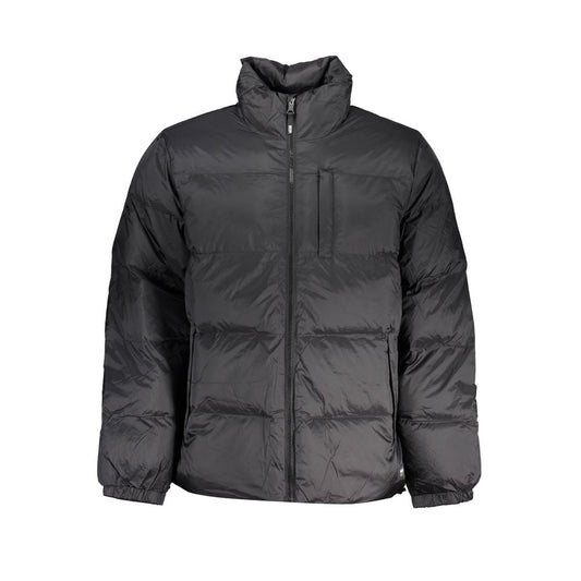 Jacket by Vans for men in polyester black showcases a contemporary silhouette, detailed with a contemporary and premium pockets for a sophisticated finish.