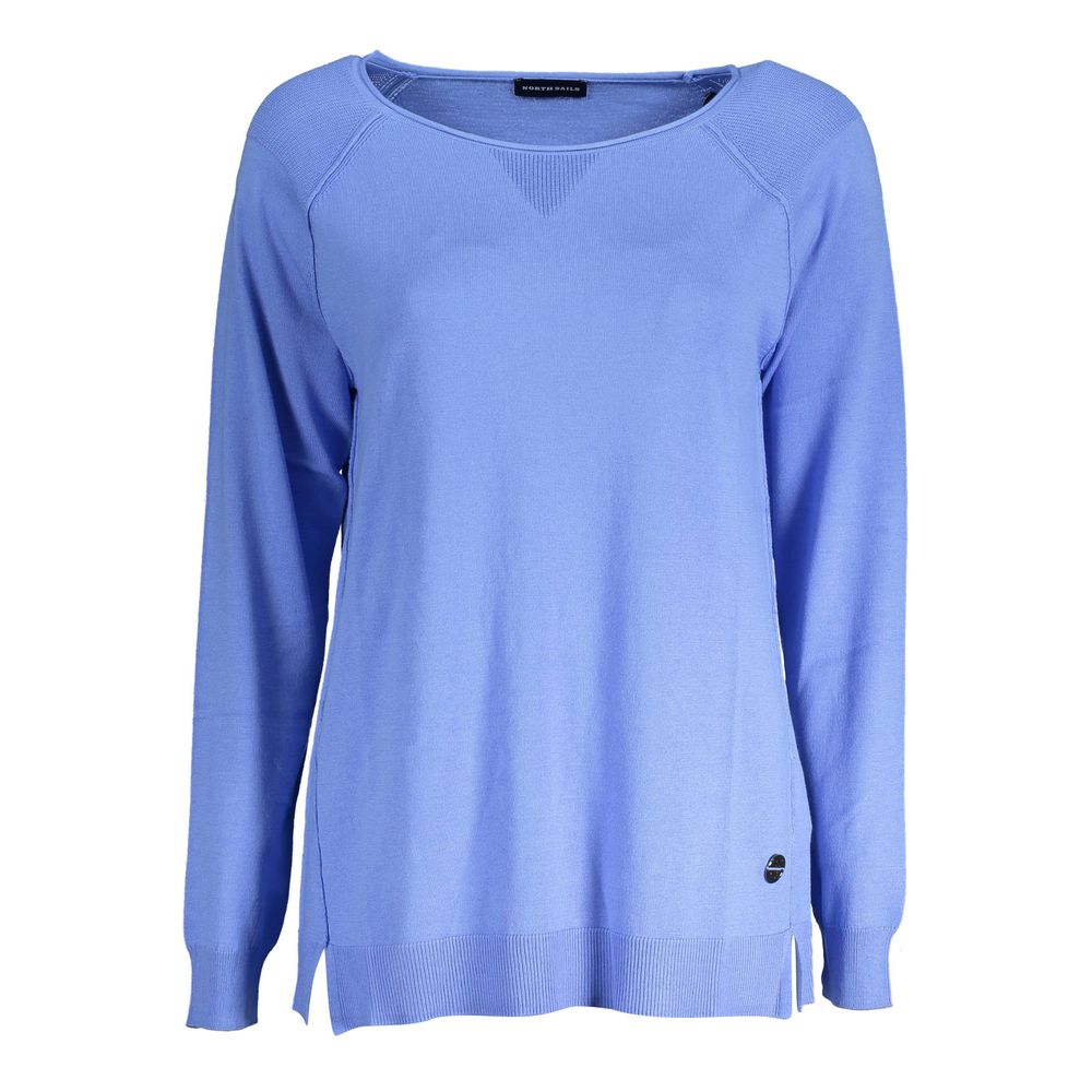 Sweater by North Sails for women in cotton blue showcases a sumptuous silhouette, artfully finished with a sumptuous wide-neck neckline and for a sophisticated, sumptuous look.