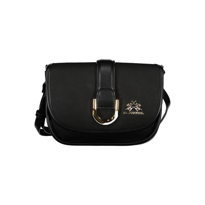 Shoulder Handbag by La Martina for women in polyethylene black features an refined silhouette, showcasing a secure snap & hook, ample external-pockets & internal-pockets, and versatile shoulder-strap & adjustable-strap for a sophisticated refined aesthetic.