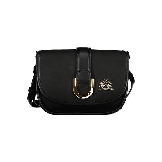 Shoulder Handbag by La Martina for women in polyethylene black features an refined silhouette, showcasing a secure snap & hook, ample external-pockets & internal-pockets, and versatile shoulder-strap & adjustable-strap for a sophisticated refined aesthetic.
