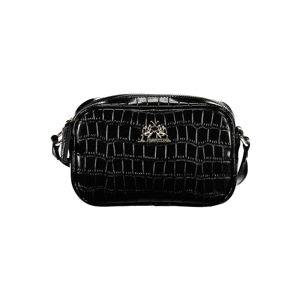 Shoulder Handbag by La Martina for women in polyethylene black features an refined silhouette, showcasing a secure zipper, ample , and versatile shoulder-strap & adjustable-strap for a sophisticated refined aesthetic.