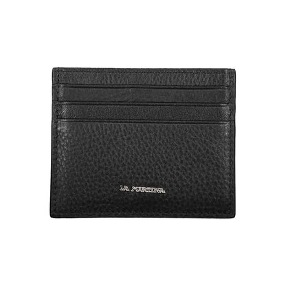Cardholder Wallet by La Martina for men in leather black presents a refined silhouette, artfully capturing the essence of the Leather Cardholder Wallet design with sophisticated card-organization for a refined look.