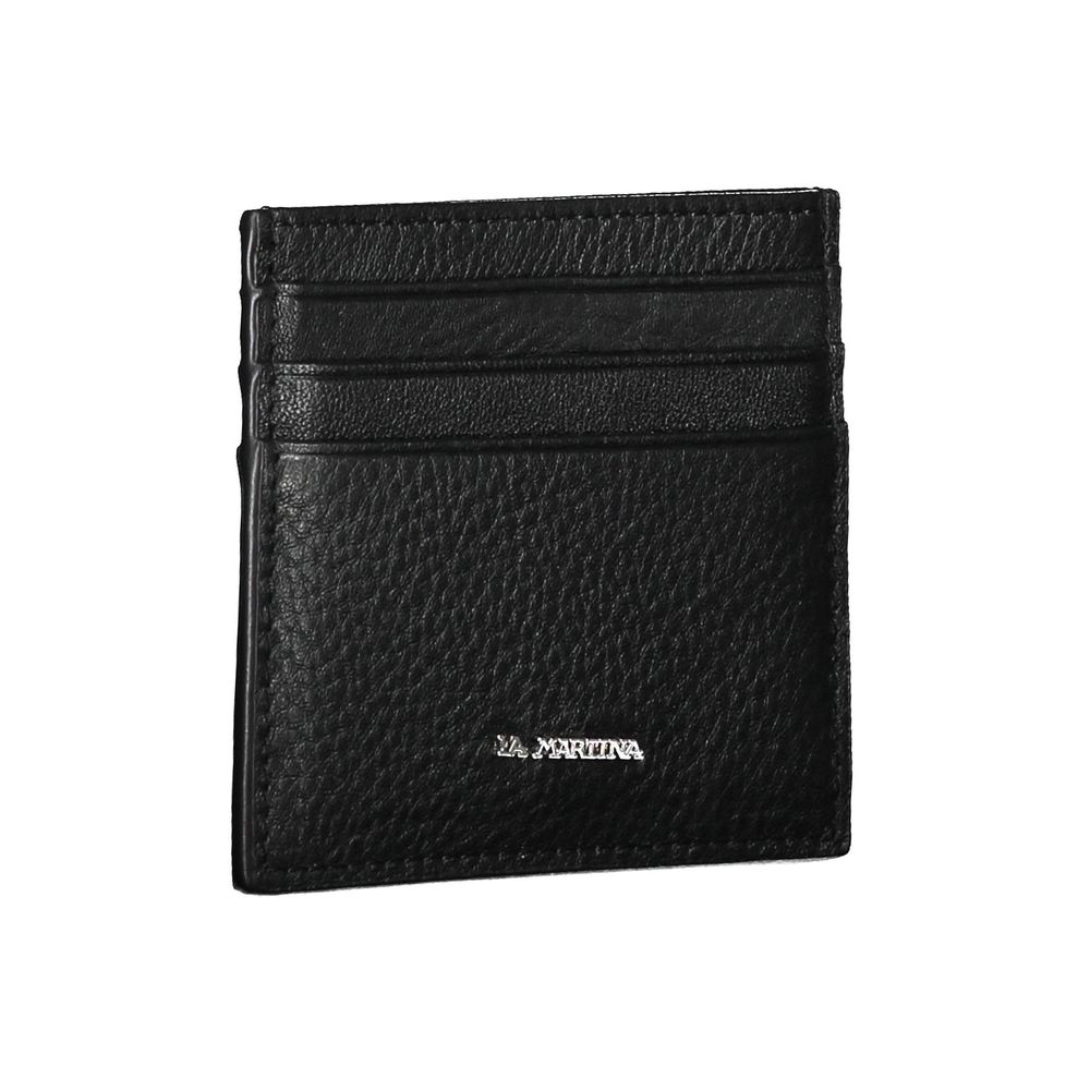 Cardholder Wallet by La Martina for men in leather black showcases a refined silhouette, artfully capturing the essence of the refined Leather Cardholder Wallet design with functional card-organization.
