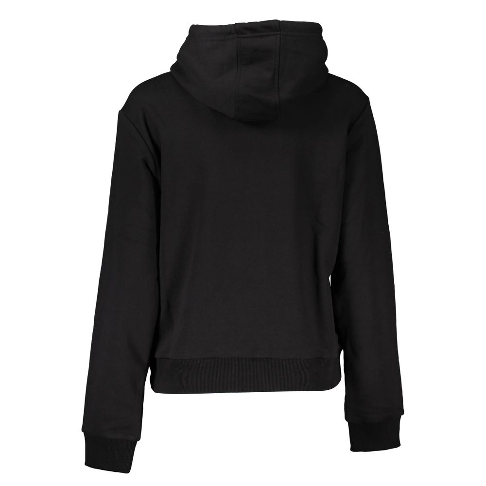 Hooded Sweatshirt Sweater by Cavalli Class for women in cotton black showcases a sumptuous silhouette, artfully finished with a sumptuous hooded neckline and for a sophisticated, sumptuous look.