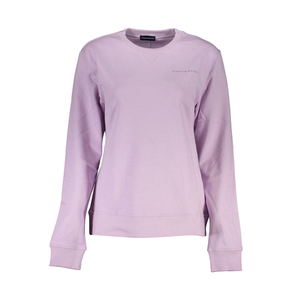 Sweatshirt Sweater by North Sails for women in cotton purple features an tactile silhouette, showcasing a sophisticated round neckline and tactile for a refined finish.