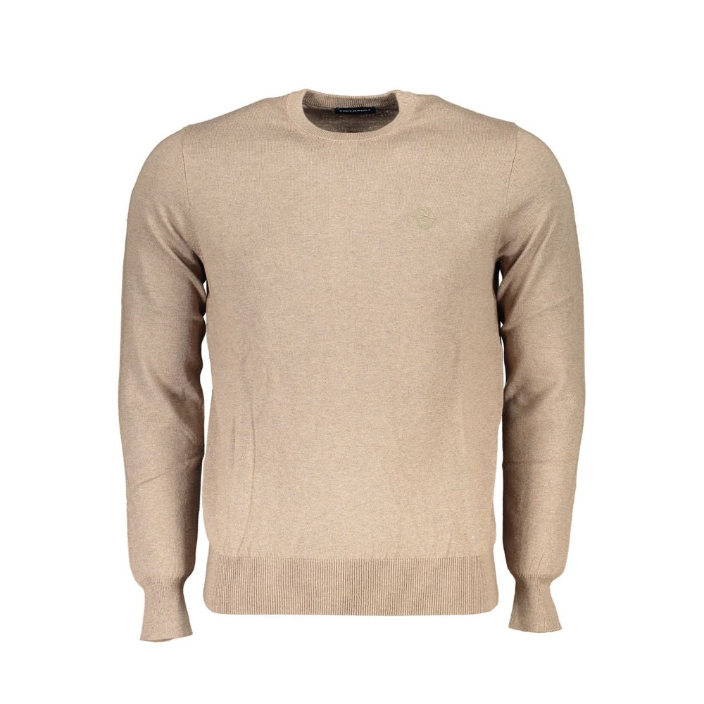 Sweater by North Sails for men in fabric beige showcases a downtown chic silhouette, artfully finished with a downtown chic crew neckline and for a sophisticated, high-end look.