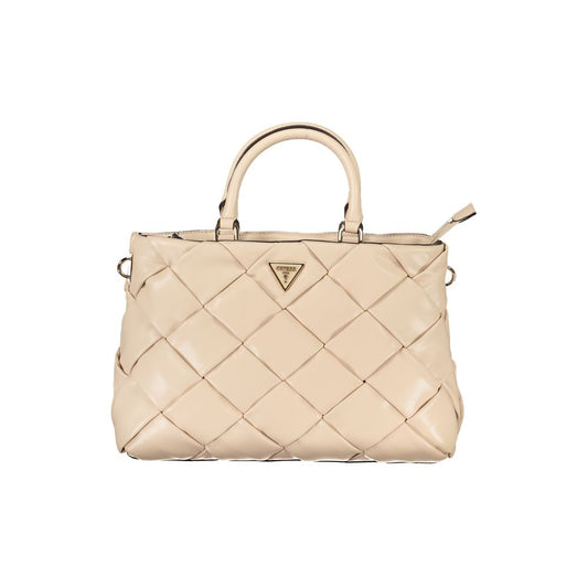 Backpack Handbag by Guess Jeans for women in polyethylene pink features an refined silhouette, showcasing a secure zipper, ample internal-pockets, and versatile shoulder-strap, backpack-strap, adjustable-strap & handle for a sophisticated refined aesthetic.