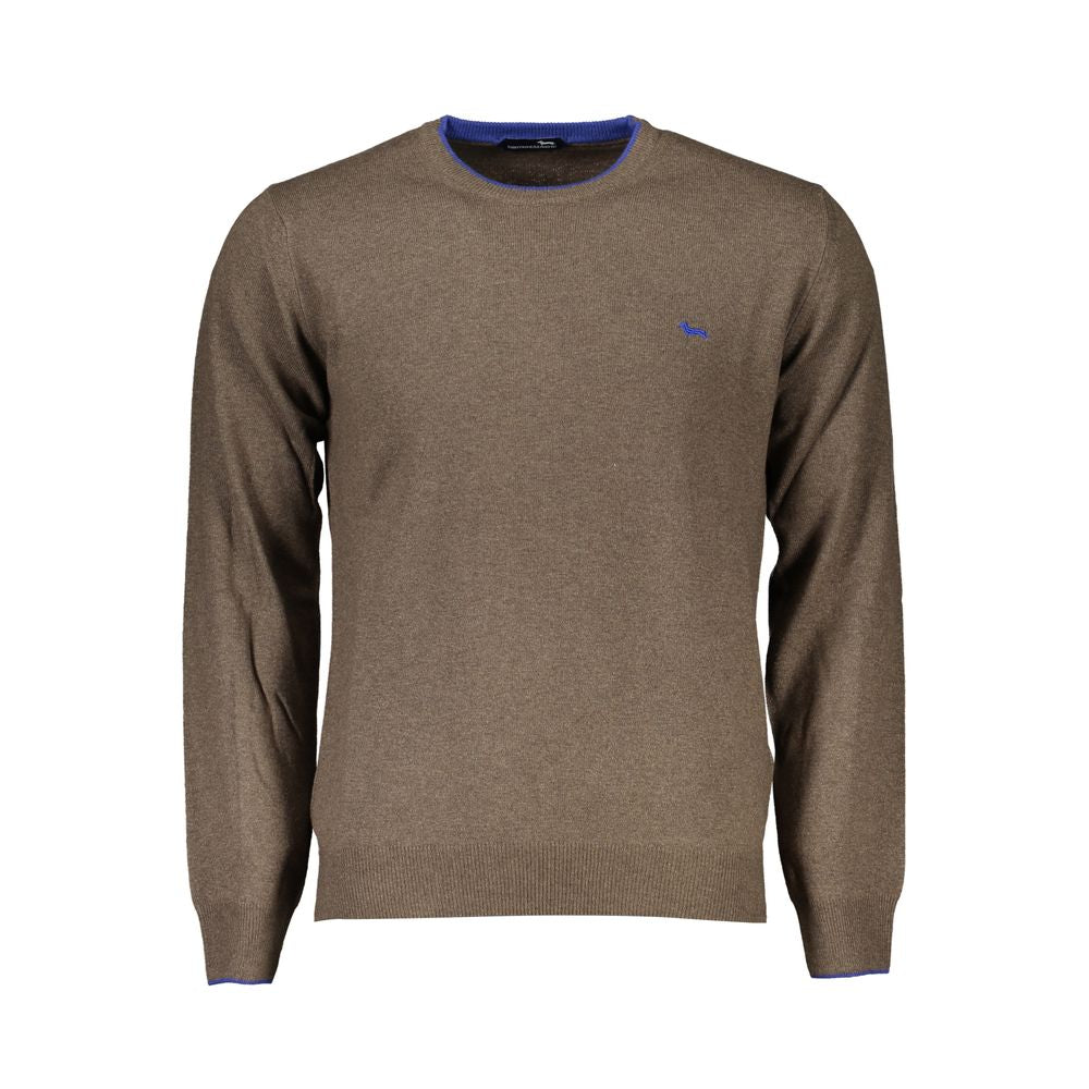 Sweater by Harmont & Blaine for men in fabric brown showcases a downtown chic silhouette, artfully finished with a downtown chic crew neckline and for a sophisticated, high-end look.