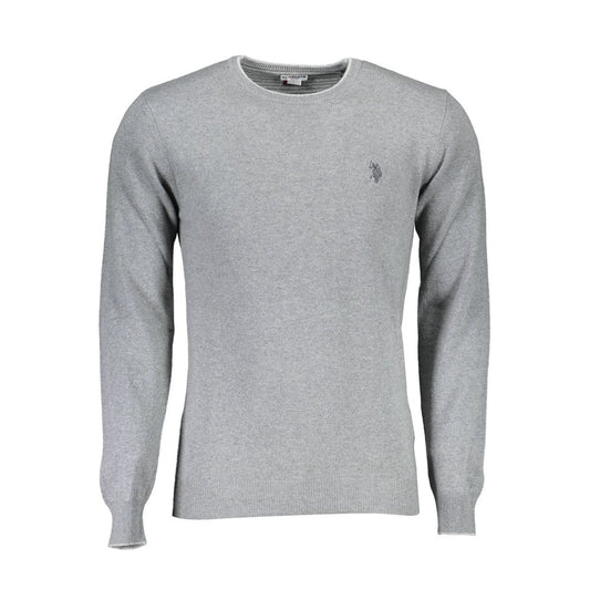 Sweater by U.S. POLO ASSN. for men in wool gray showcases a discreet silhouette, finished with a discreet crew neckline and long-sleeve for a discreet look.