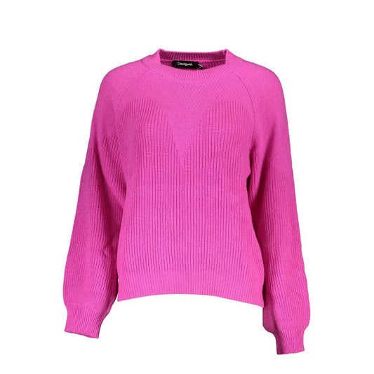 Sweatshirt by Desigual for women in fabric pink presents a smart casual silhouette, featuring a smart casual turtle neckline and for a sophisticated look.