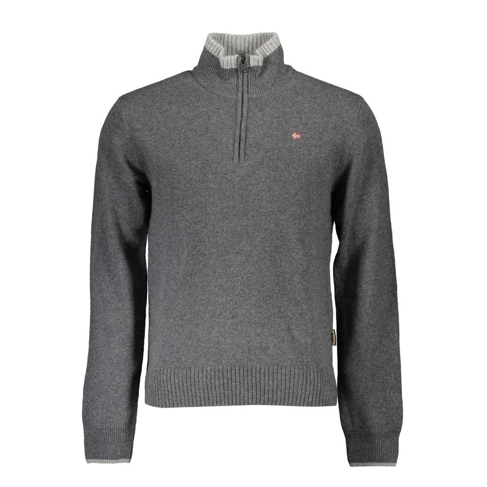 Sweater by Napapijri for men in fabric gray showcases an masterful silhouette, artfully detailed with a masterful and for a sophisticated, premium finish.