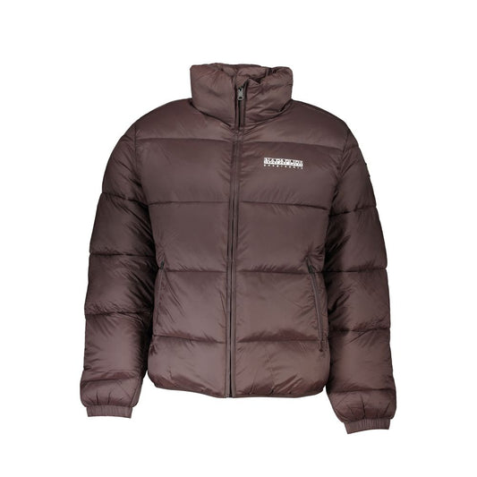 Windbreaker Jacket by Napapijri for men in polyamide brown features an enduring silhouette, showcasing technical pockets & windproof and a sophisticated for a truly enduring aesthetic.