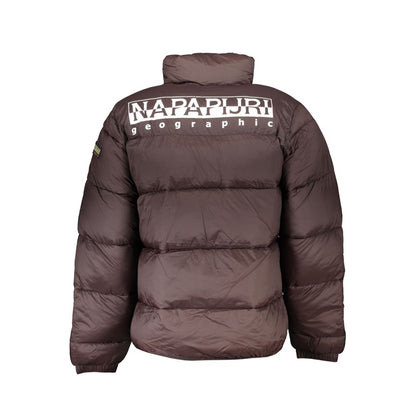 Windbreaker Jacket by Napapijri for men in polyamide brown showcases a modern silhouette, integrating pockets & windproof and a modern for a sophisticated finish.