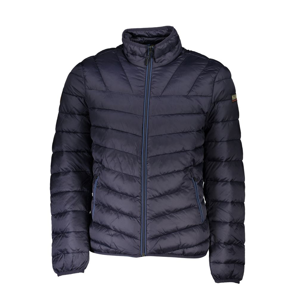 Jacket by Napapijri for men in polyamide blue showcases a enveloping silhouette, artfully detailed with a enveloping and premium pockets for a truly enveloping finish.