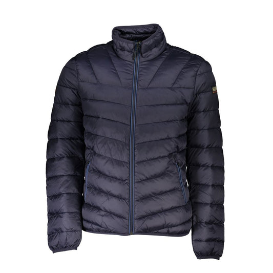 Jacket by Napapijri for men in polyamide blue showcases a enveloping silhouette, artfully detailed with a enveloping and premium pockets for a truly enveloping finish.