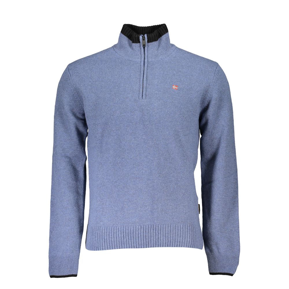 Sweater by Napapijri for men in fabric blue features an tactile silhouette, showcasing a sophisticated and tactile for a refined finish.