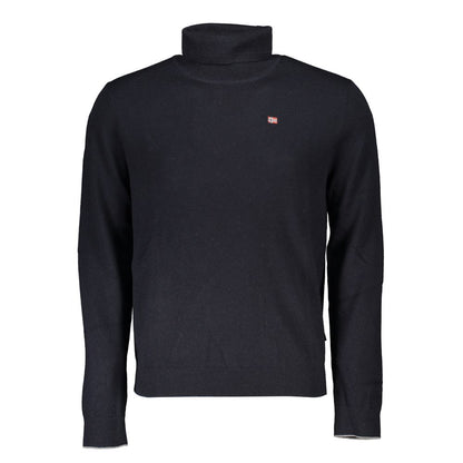 Sweater by Napapijri for men in fabric black showcases a downtown chic silhouette, artfully finished with a downtown chic high-neck neckline and for a sophisticated, high-end look.