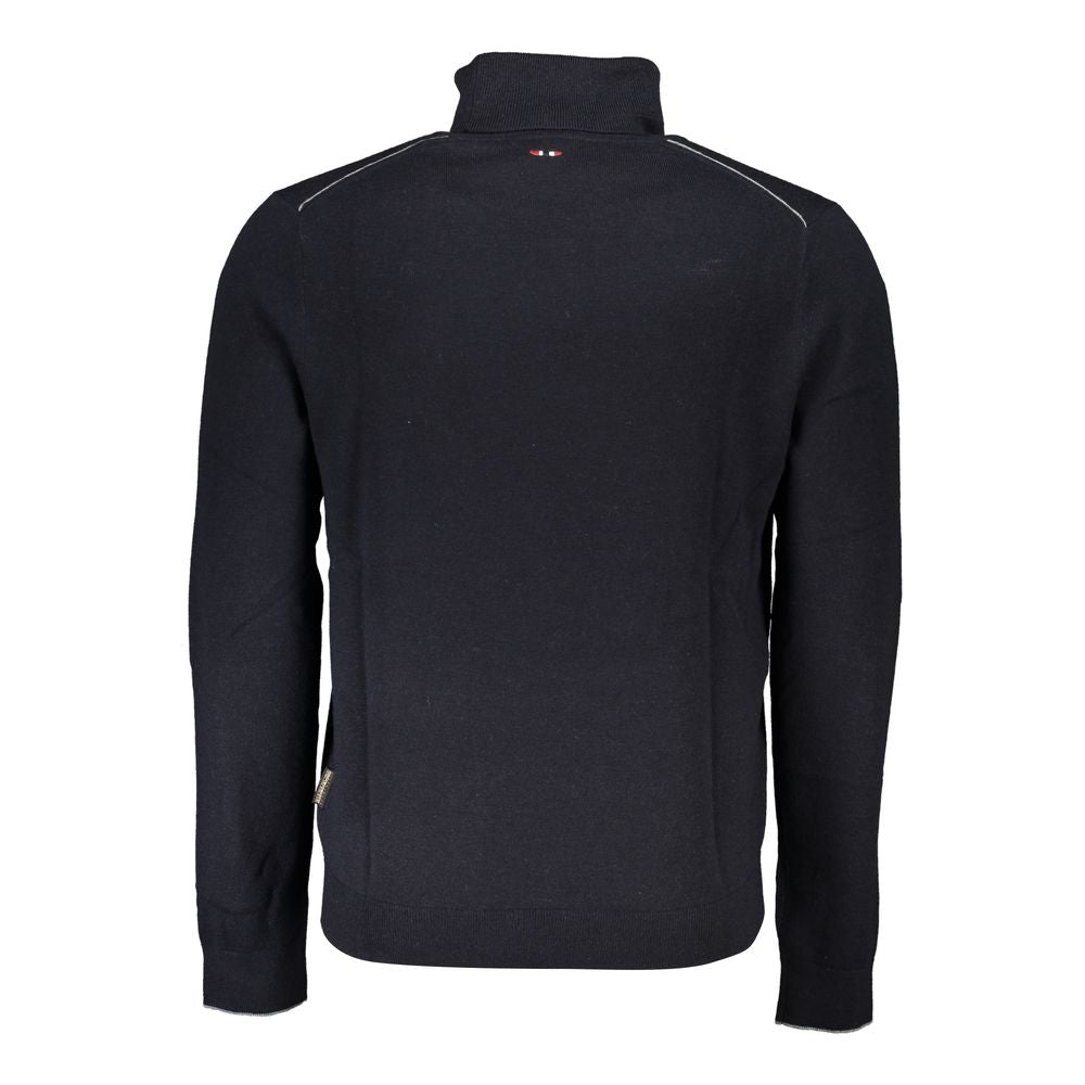 Sweater by Napapijri for men in fabric black features an polished silhouette, showcasing refined and a sophisticated high-neck neckline for a truly polished finish.