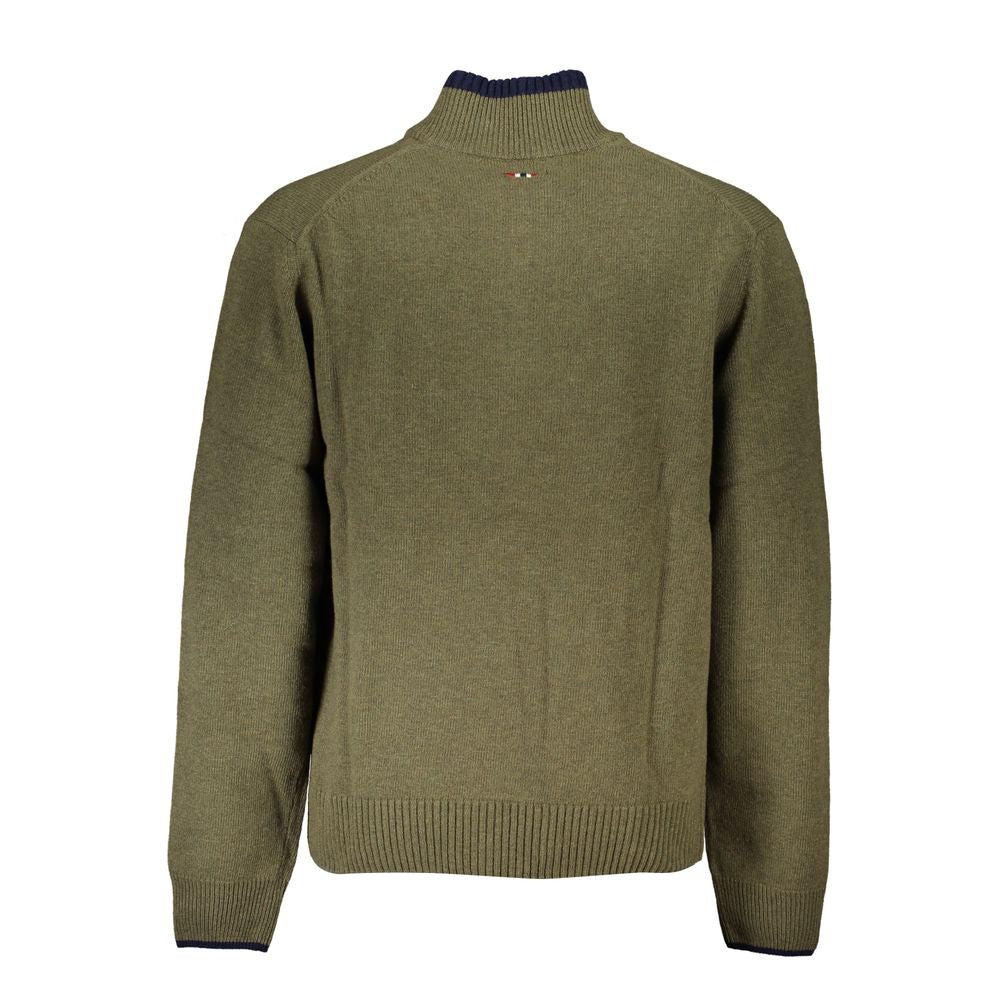 Sweatshirt by Napapijri for men in fabric green showcases a slouchy chic silhouette, artfully detailed with a slouchy chic and for a slouchy chic finish.