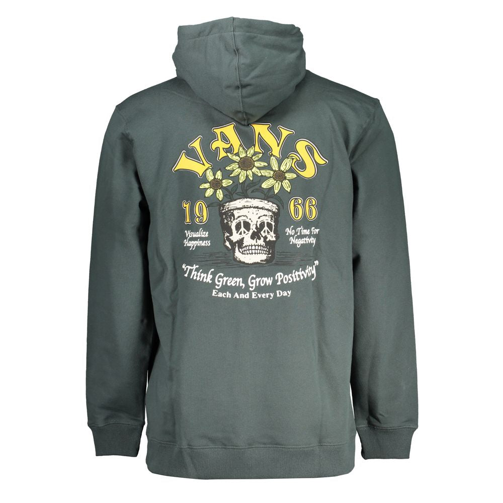 Hooded Sweater by Vans for men in cotton green showcases a downtown chic silhouette, artfully finished with a downtown chic hooded neckline and for a sophisticated, high-end look.